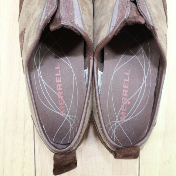 Merrell Barrado Brown Suede Slip on Front Zipper Active Shoes Size 6.5 - Picture 7 of 9